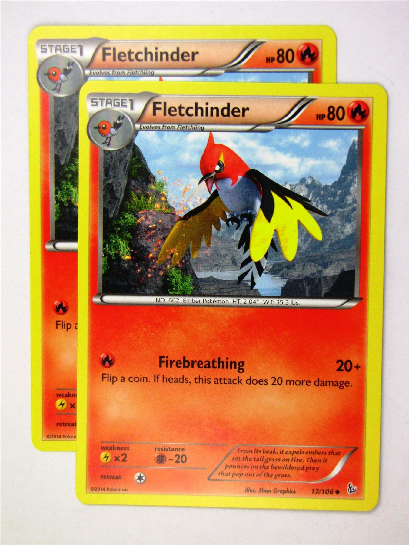 Pokemon CCG XY Flashfire - Fletchinder 17/106 x2