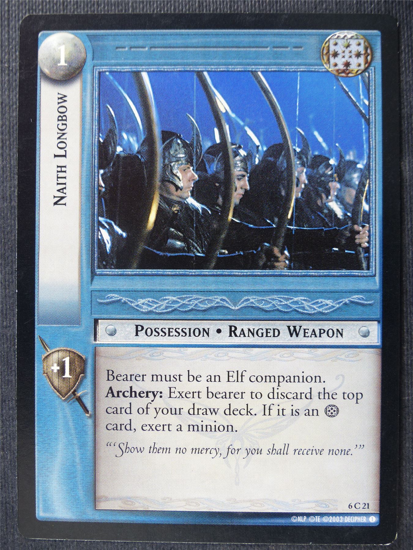 Naith Longbow 6 C 21 - LotR Card #4AI