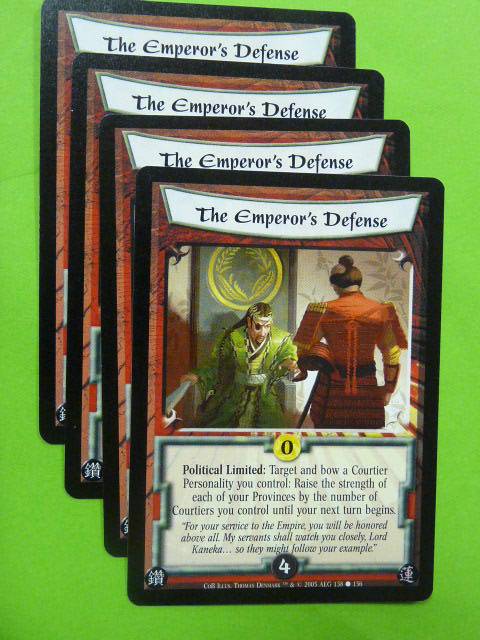 L5R Card Legend of Five Rings: THE EMPEROR'S DEFENSE 138/156 x4