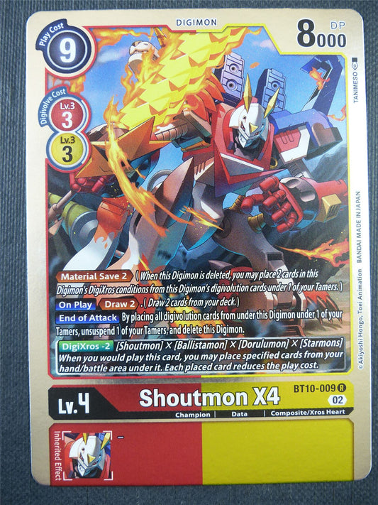 Shoutmon X4 BT10-009 R - Xros Encounter - Digimon Card #970