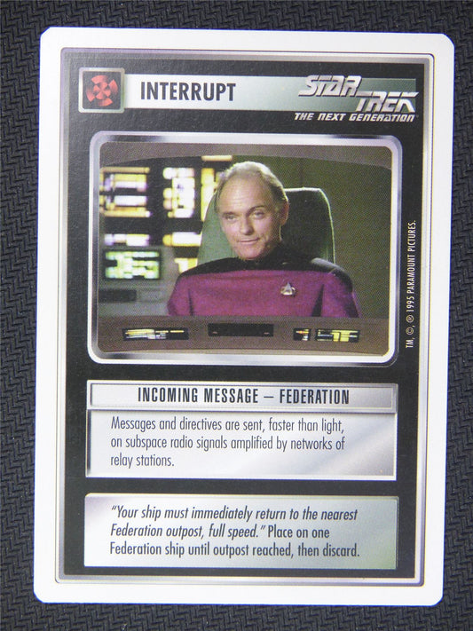 Interrupt Incoming Federation - Star Trek Next Gen Card  #4QG