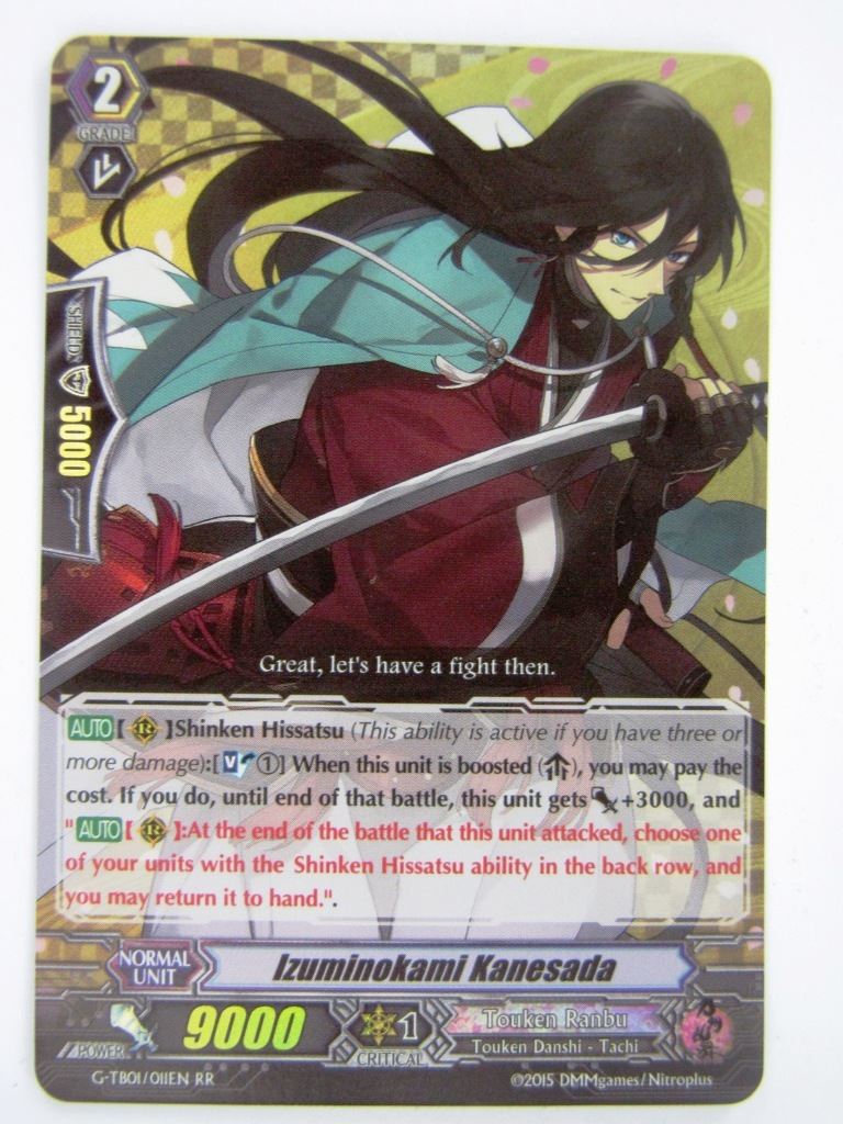 Vanguard Cards: IZUMINOKAMI KANESADA G-TB01 RR # 13D93