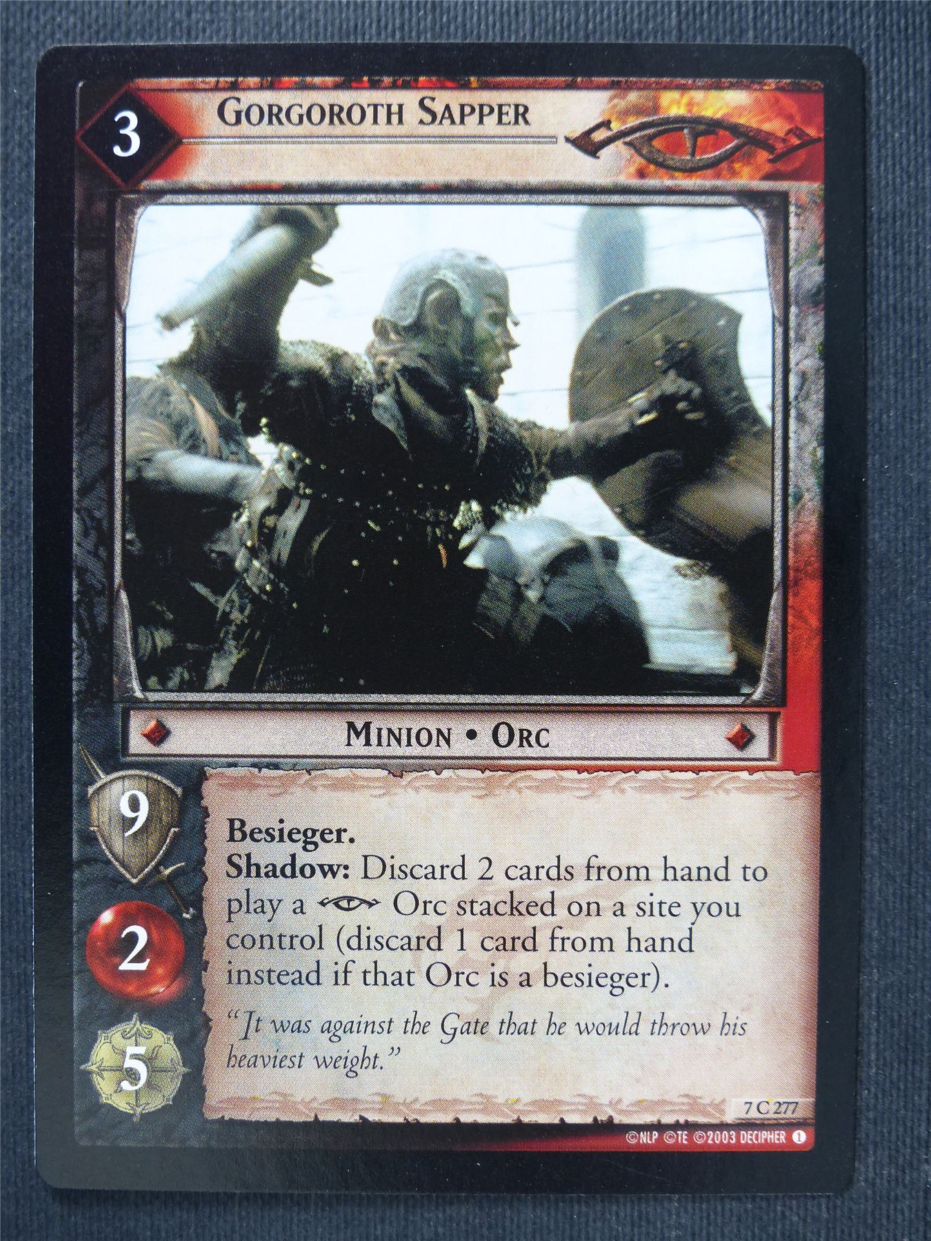 Gorgoroth Sapper 7 C 277 - LotR Cards #3P4