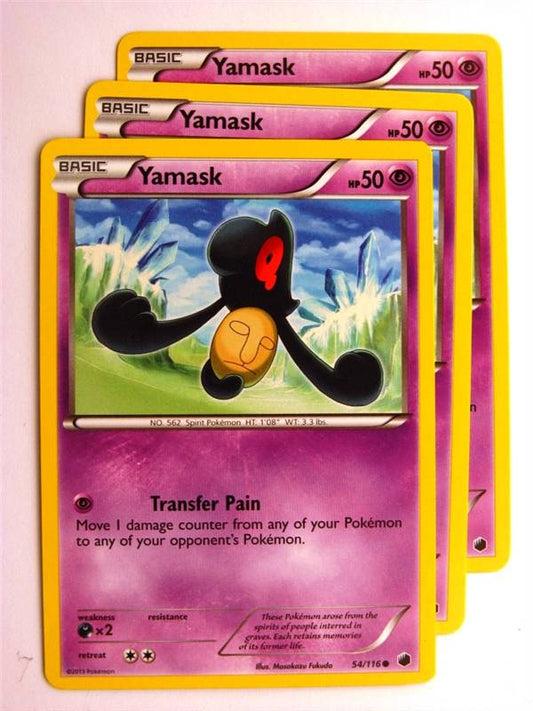 Pokemon CCG: YANMASK 54/116 x3 :Plasma Freeze