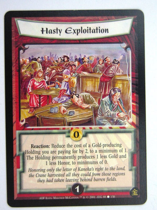 Vintage L5R Cards:HASTY EXPLOITATION # 27F70