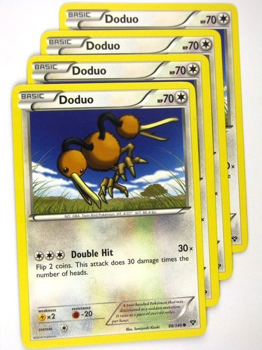 Pokemon Cards: DODUO 98/146 x4: X & Y