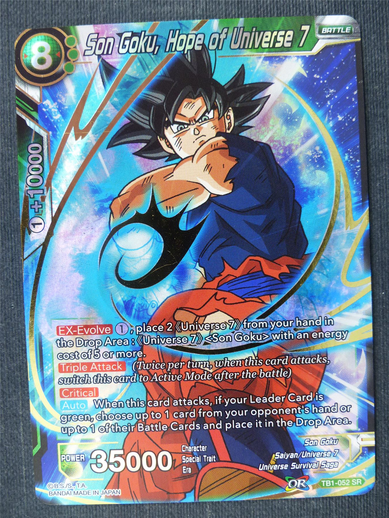 Son Goku Hope of Universe 7 SR - Dragon Ball Super Cards #430