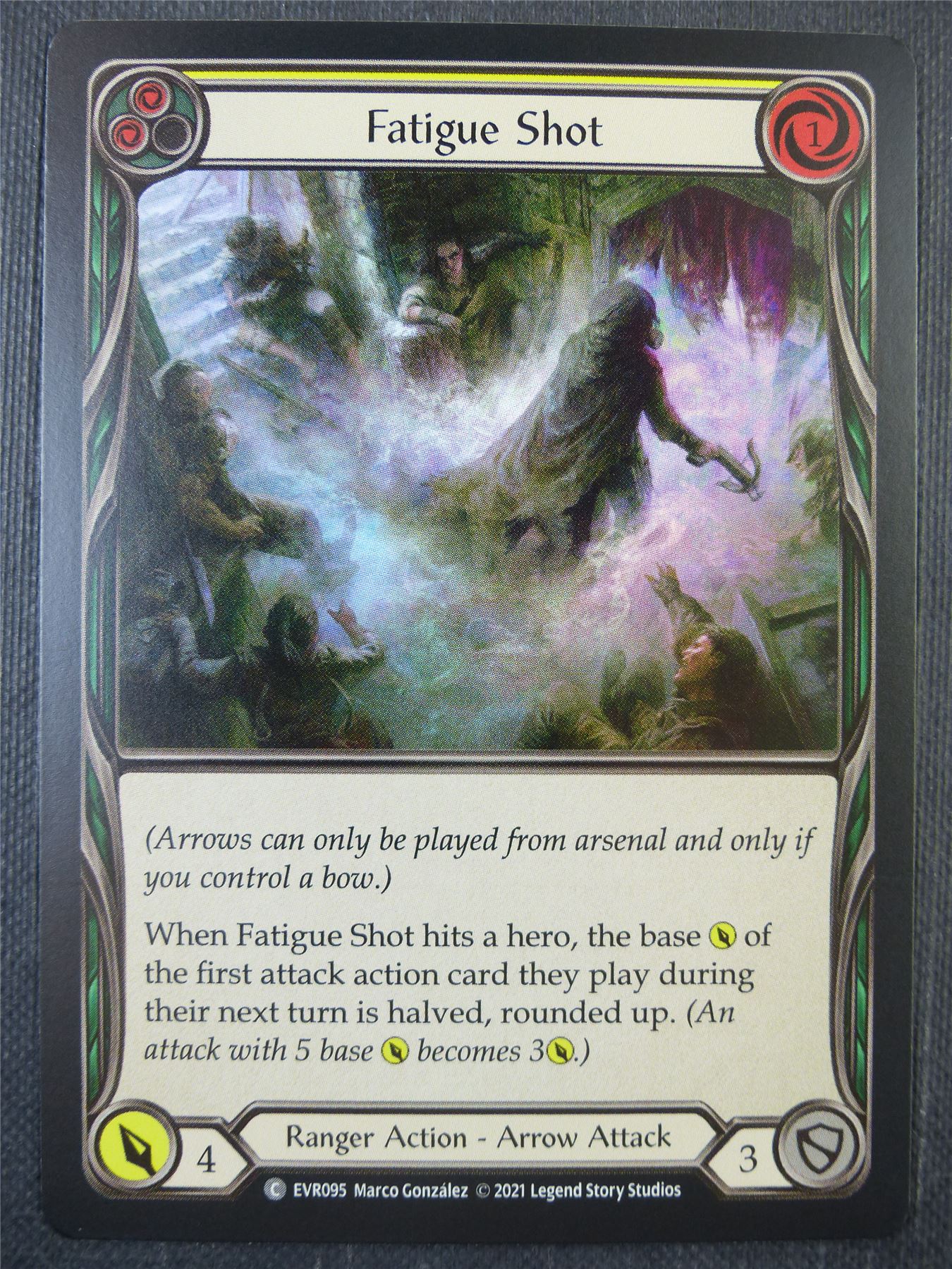 Fatigue Shot Yellow Foil - 1st ed Everfest - Flesh & Blood Card #6JD