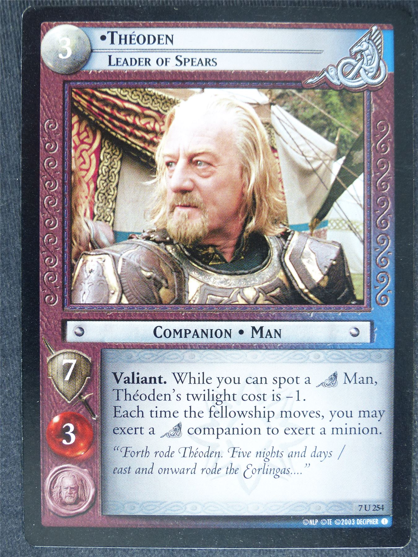 Theoden 7 U 254 - played - LotR Cards #X1