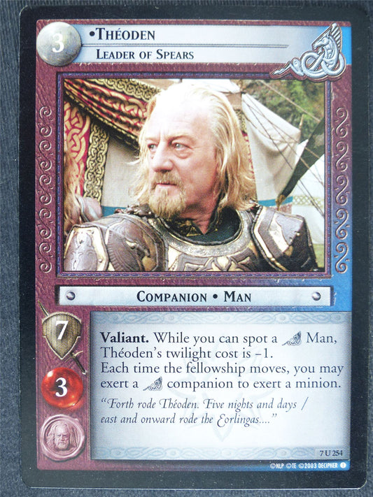 Theoden 7 U 254 - played - LotR Cards #X1