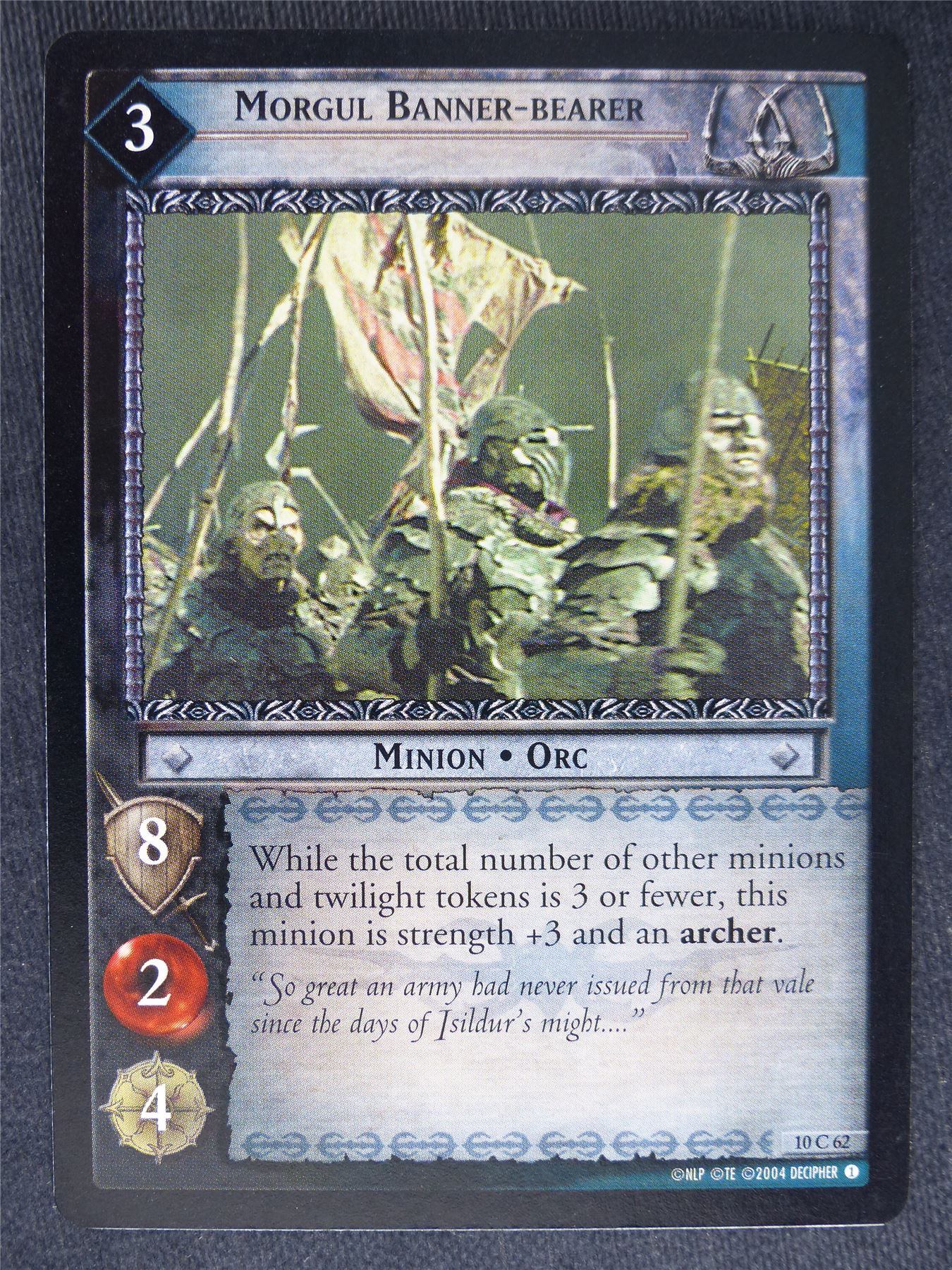 Morgul Banner-Bearer 10 C 62 - played - LotR Cards #R5