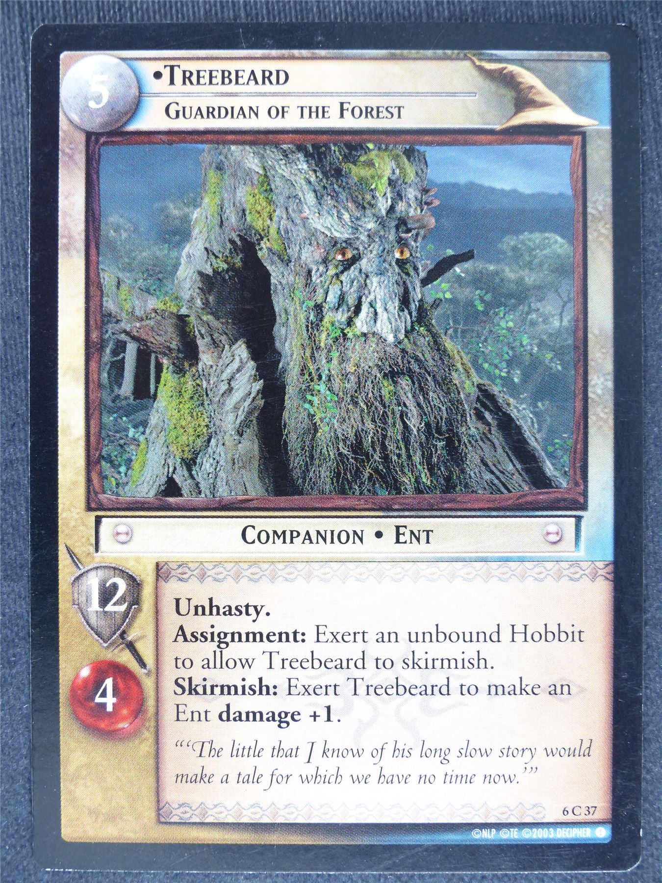 Treebeard 6 C 37 - played - LotR cards #EX