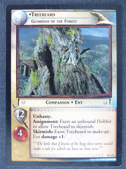 Treebeard 6 C 37 - played - LotR cards #EX