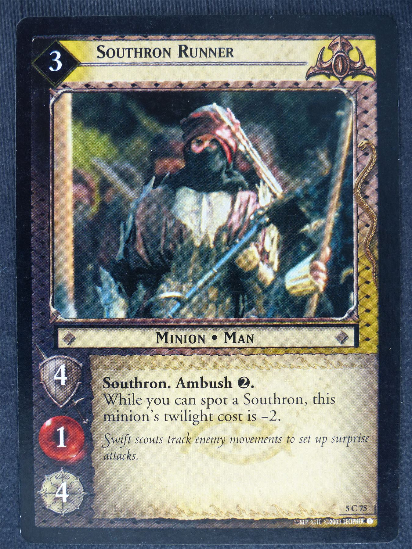 Southron Runner 5 C 75 - played - LotR Cards #G7