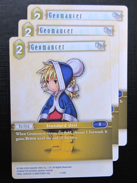 Final Fantasy Cards: GEOMANCER 1-115C x3 # 20B70