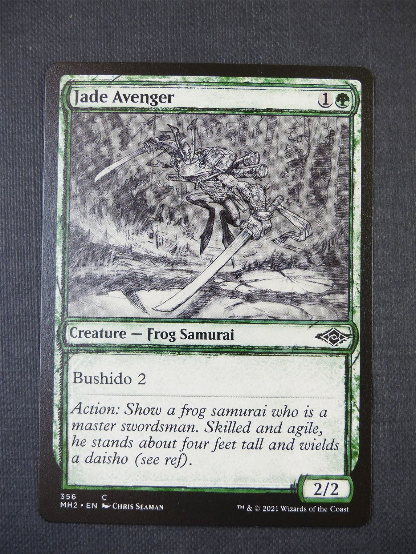 Jade Avenger Sketch - Mtg Card #51F