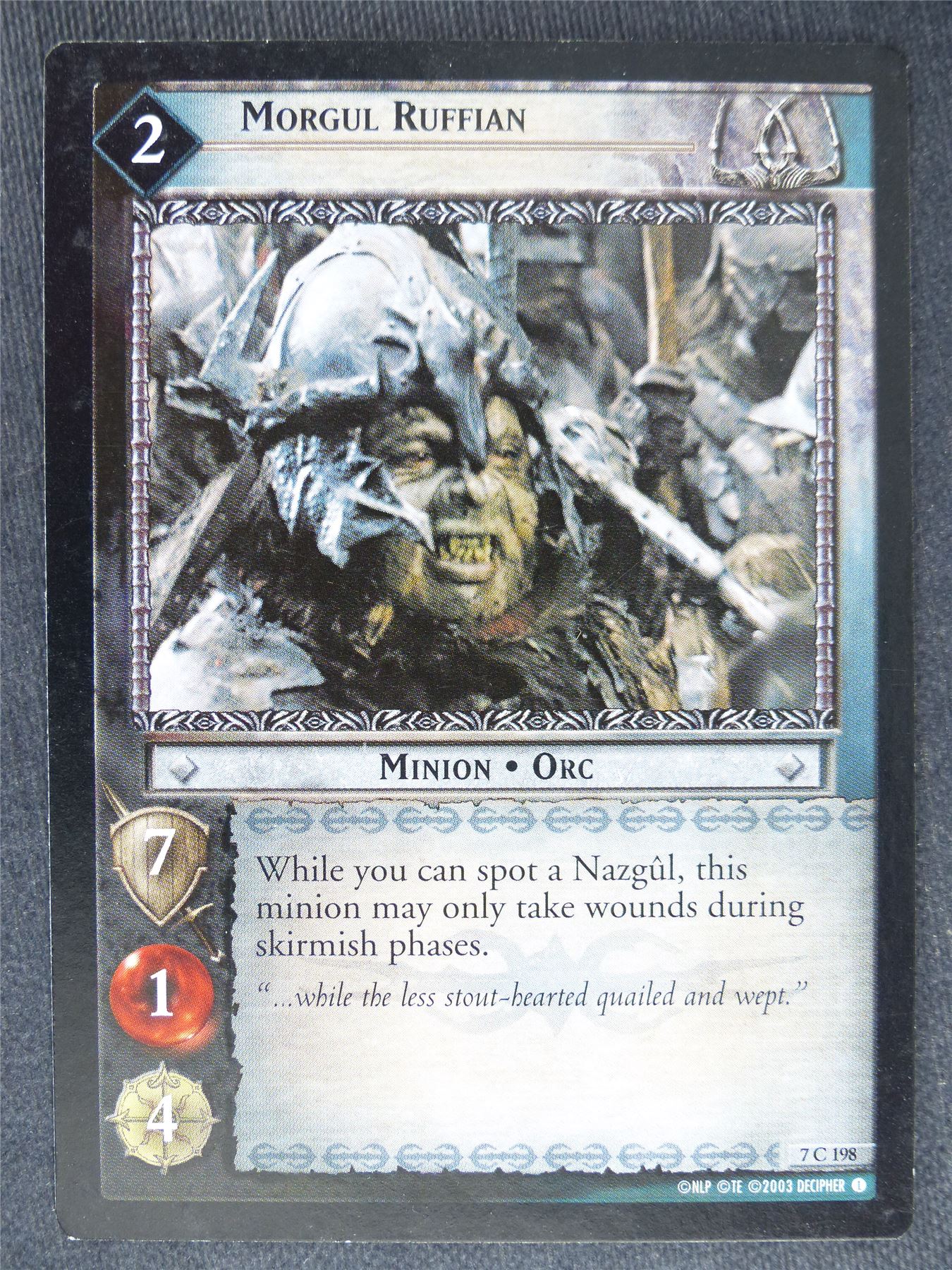 Morgul Ruffian 7 C 198 - played - LotR Cards #RC