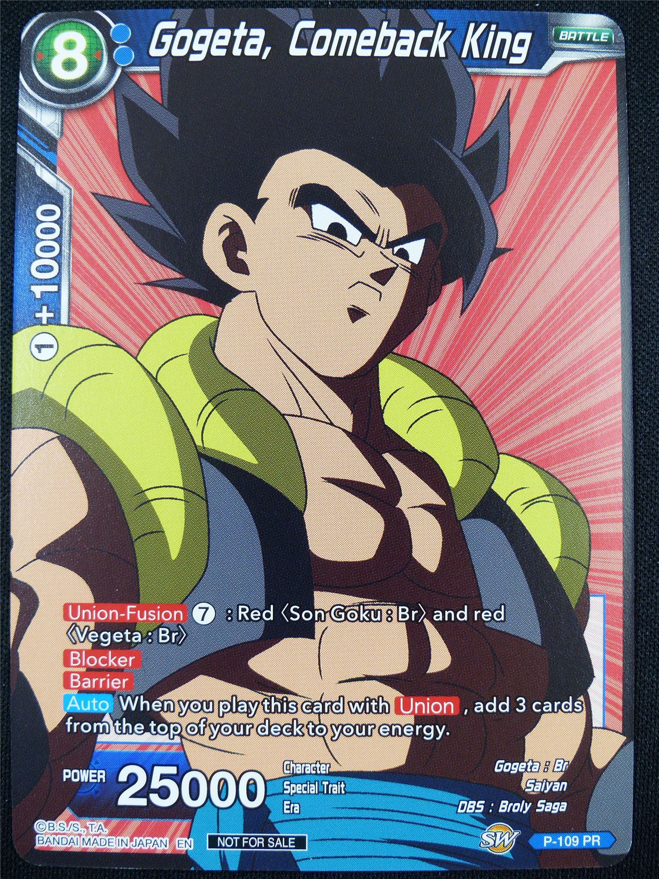 Gogeta Comeback King P-109 PR - Dragon Ball Super Card #XK
