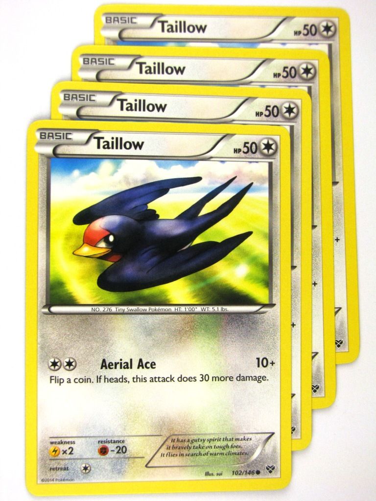 Pokemon Cards: TAILLOW 102 /146 x4: X & Y