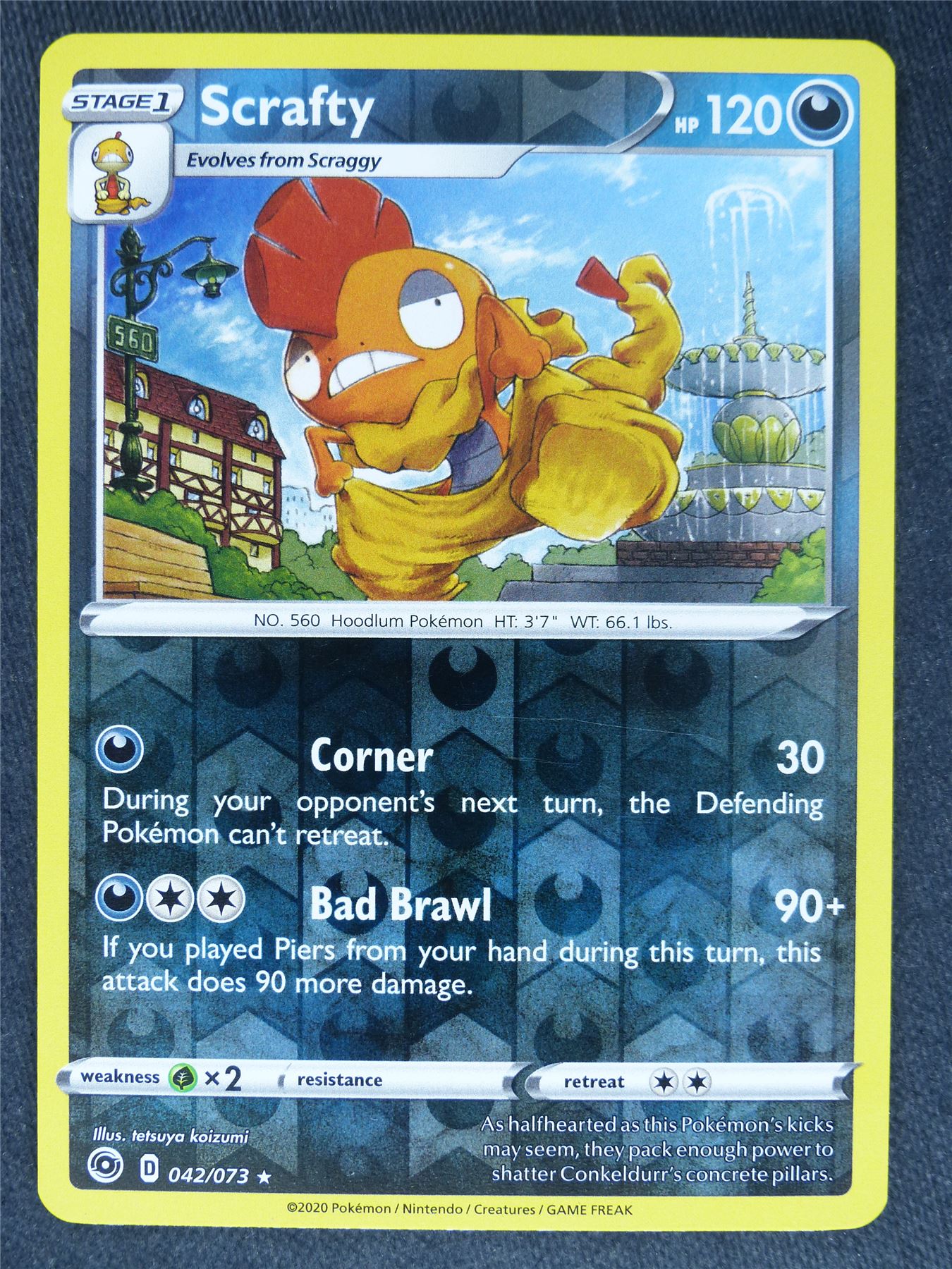 Scrafty 042/073 Reverse Holo - Pokemon Cards #4Y