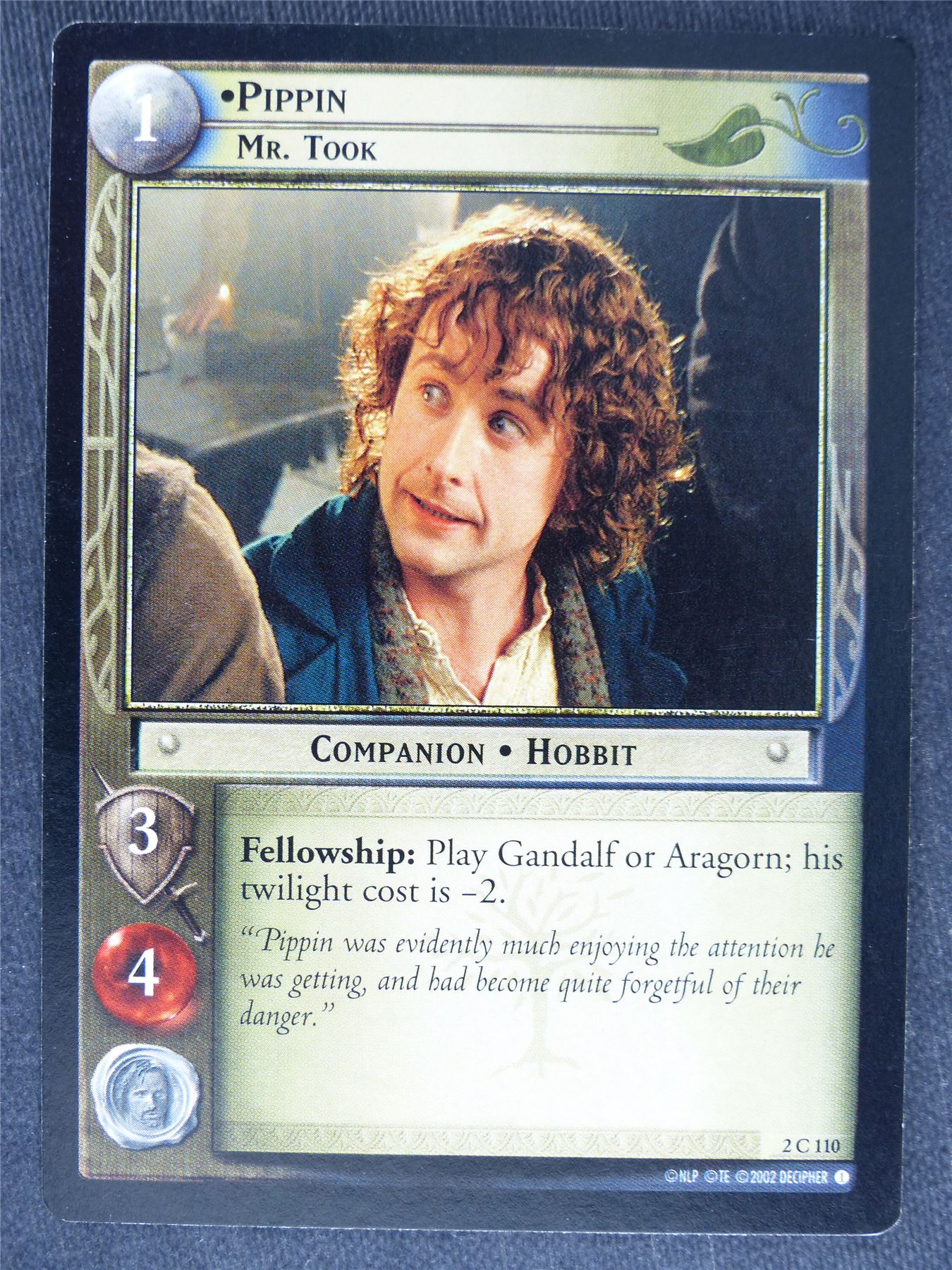 Pippin 2 C 110 - played - LotR Cards #Q4