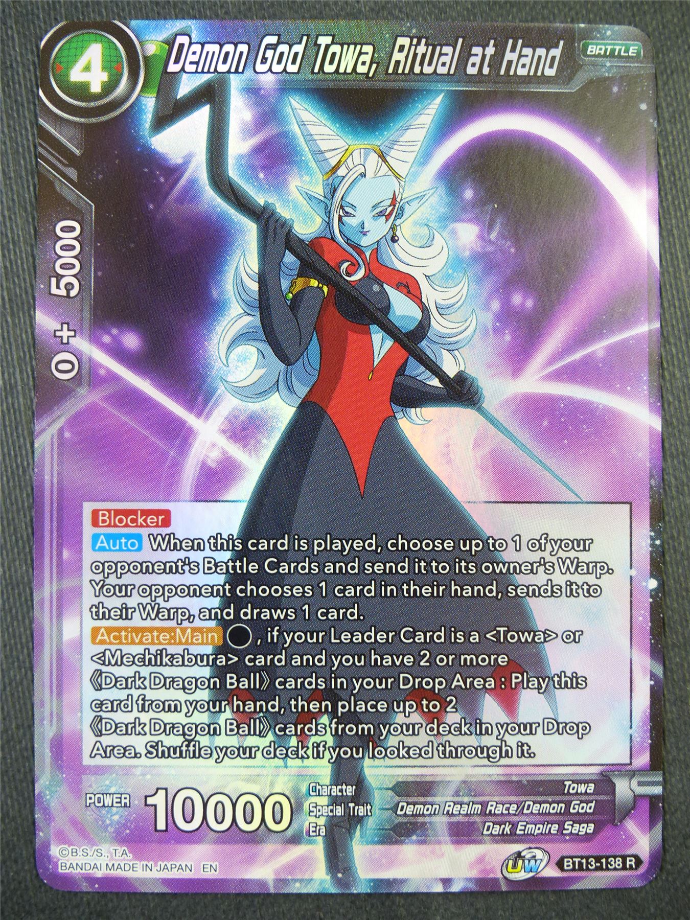 Demon God Towa Ritual at Hand BT13 Foil - Dragon Bal Super Card #90K