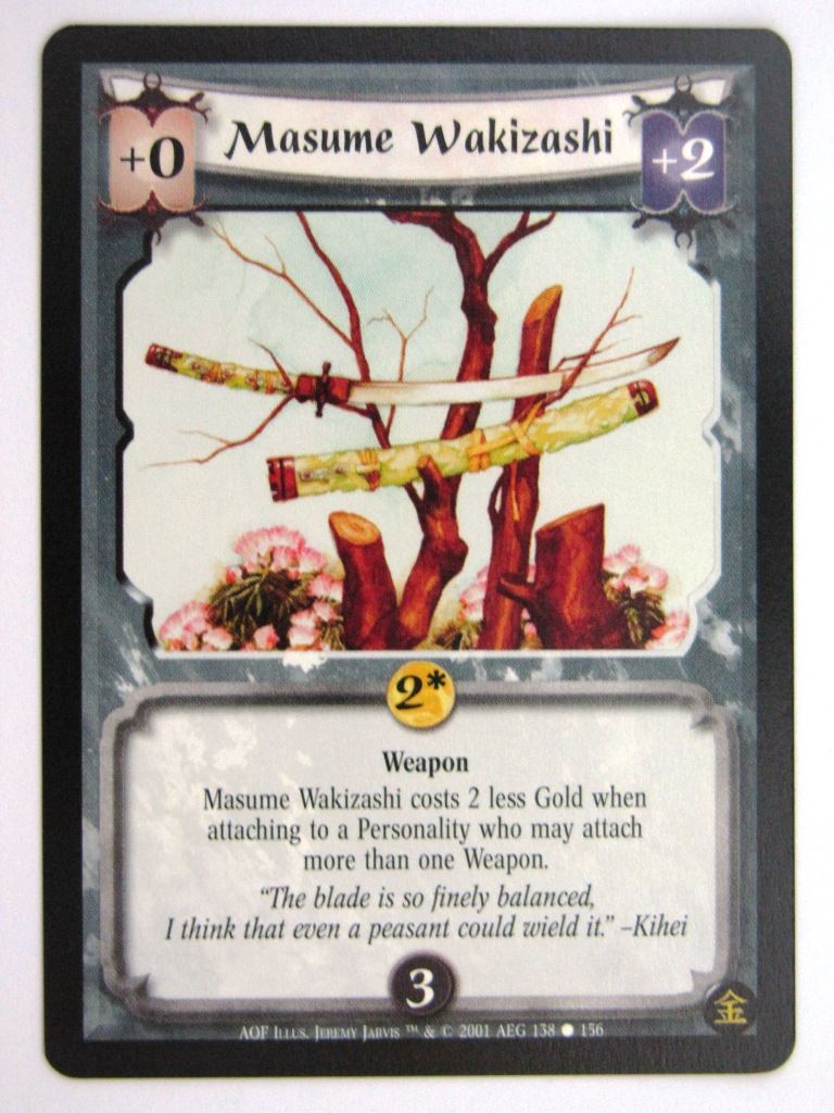 Vintage L5R Cards: MASUME WAIZASHI # 27E64