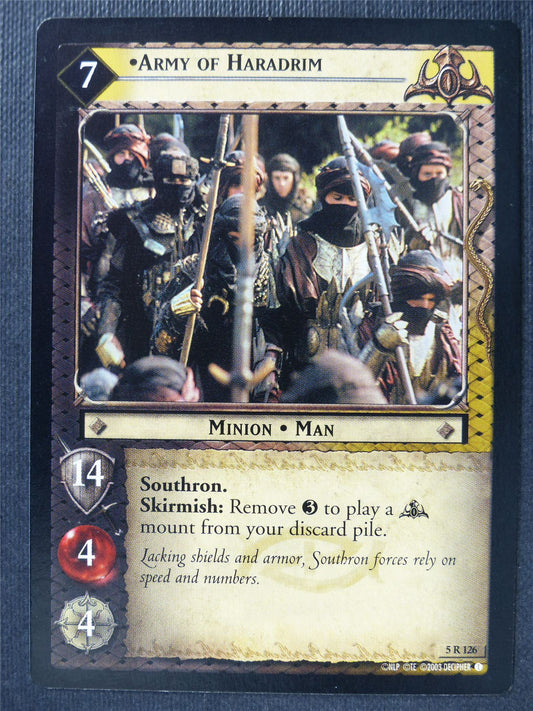 Army of Haradrim 5 R 126 - LotR Card #3F3