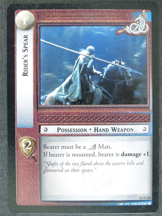 Rider's Spear 11 S 153 - played - LotR Cards #WI