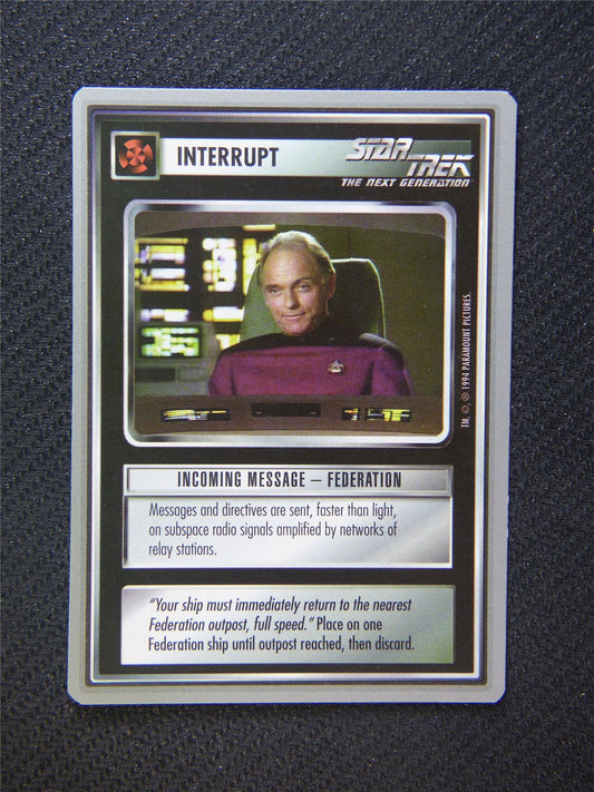 Interrupt Incoming Message Federation - Star Trek Silver Border Card Decipher #2F1
