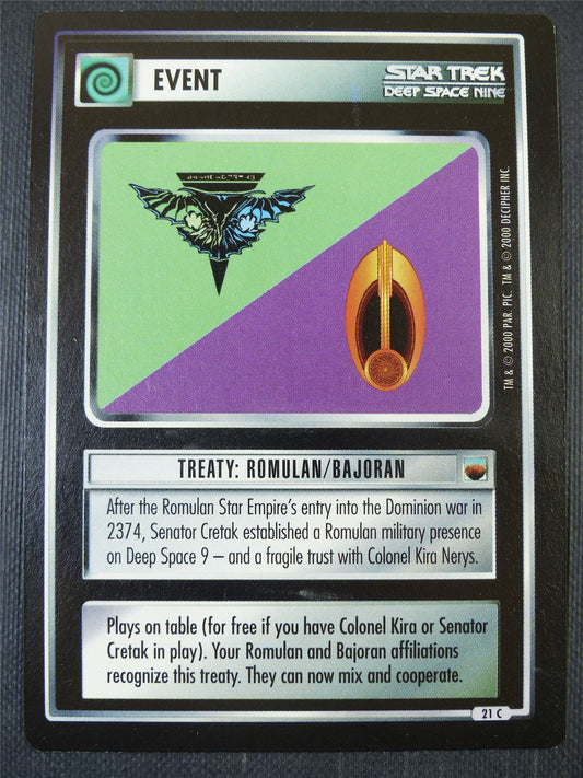 Treaty: Romulan/Bajoran - DS9 - Star Trek Card #664