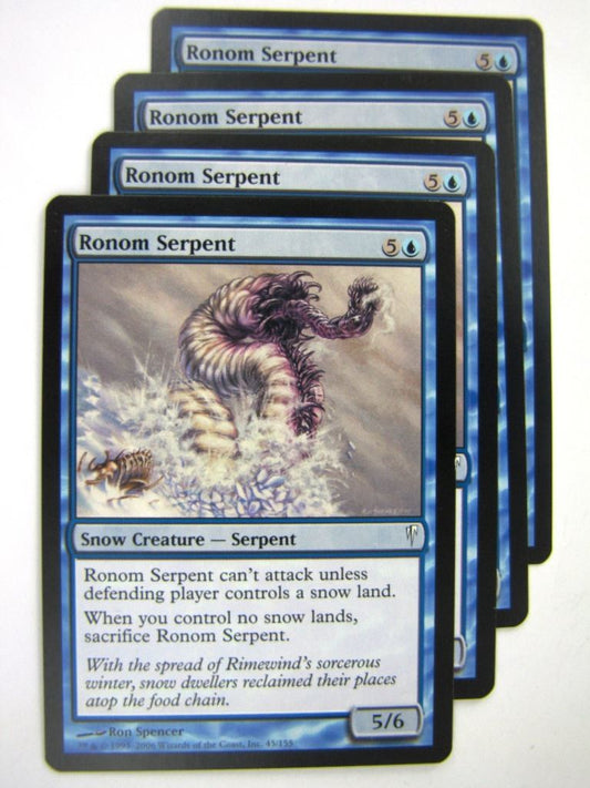 MTG Magic Played Cards: RONOM SERPENT x4 # 7J99