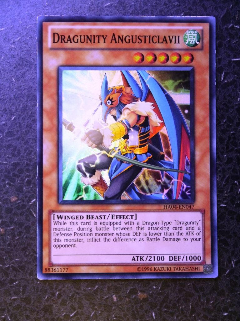 Yugioh Cards: DRAGUNITY ANGUSTICLAVII HAO4 SUPER  RARE # 2E58