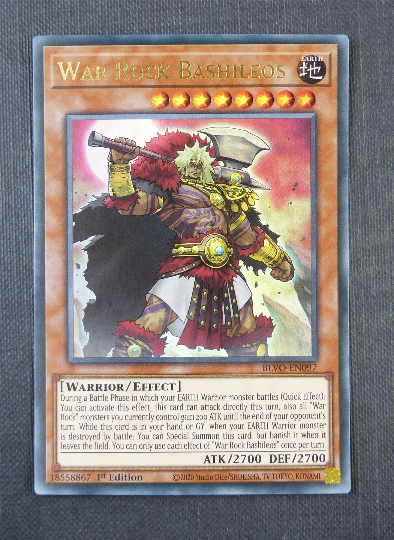 War Rock Bashileos BLVO 1st Ed - Ultra Rare - Yugioh Card #7DJ