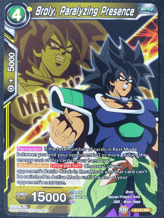 Broly Paralyzing Presence PR - Dragon Ball Super Cards #KM