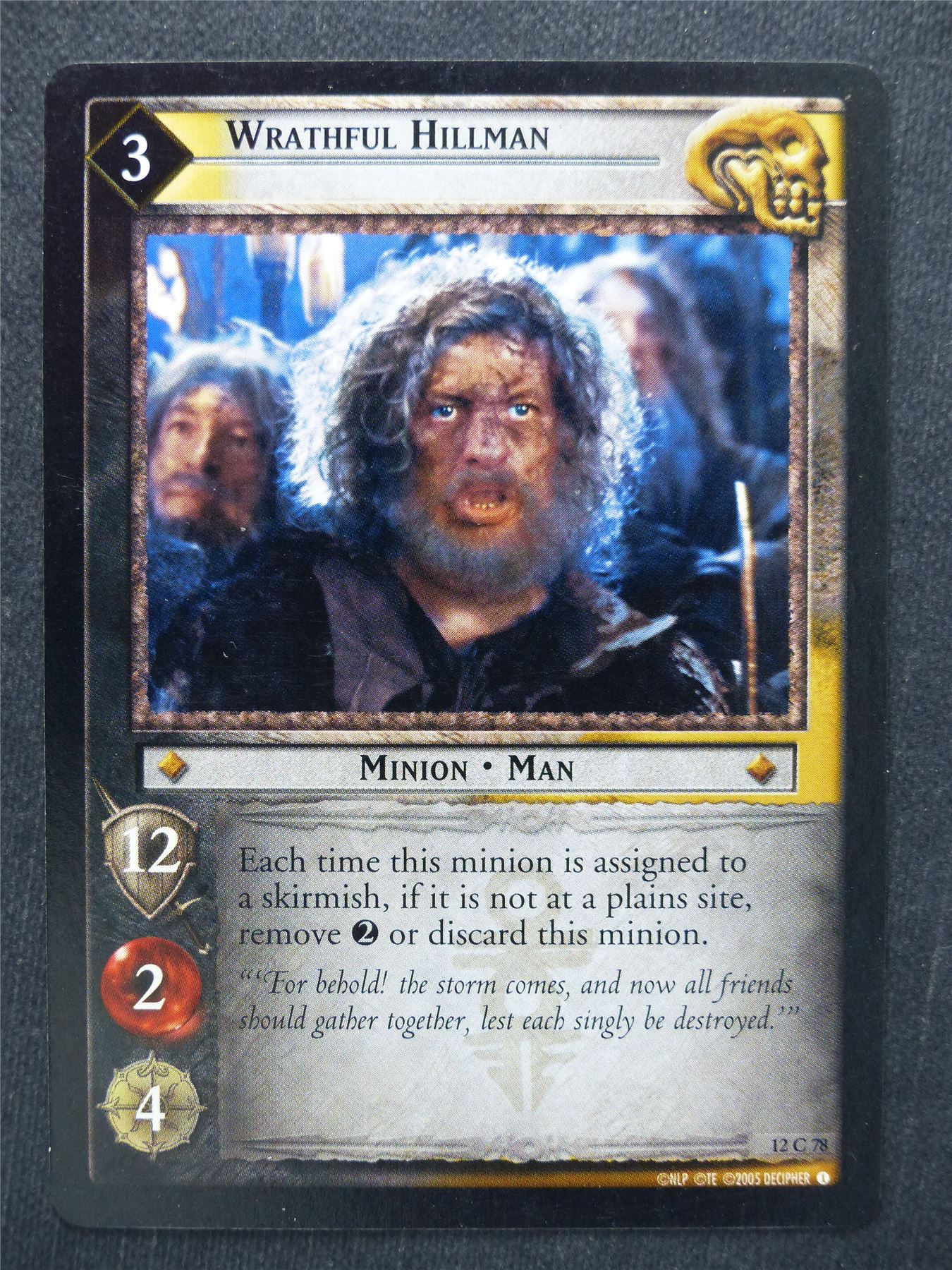 Wrathful Hillman 12 C 78 - LotR Cards #TK