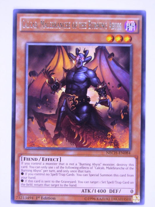 Yugioh Cards: CALCAB, MALEBRANCHE OF THE BURNING ABYSS NECH RARE # 21H75