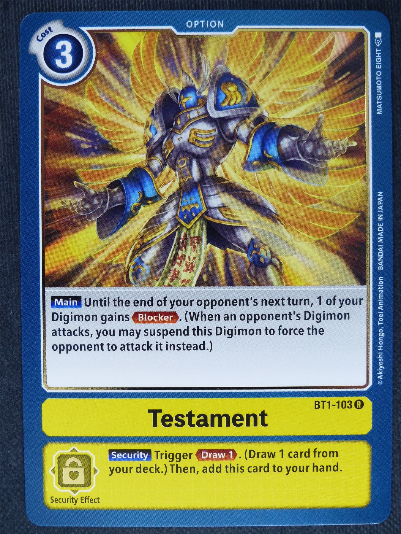 Testament BT1-103 R - Digimon Cards #PA