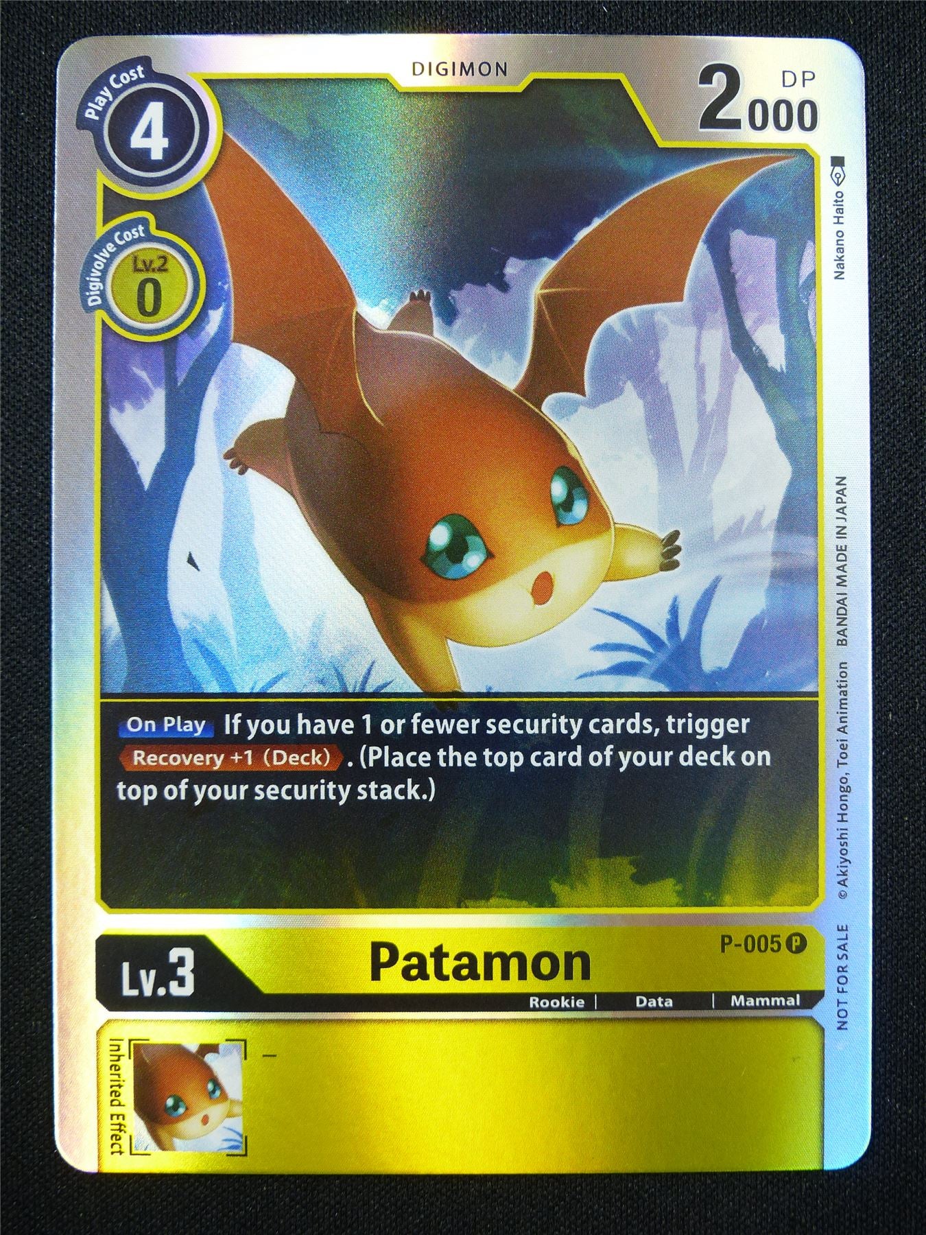 Patamon P-005 Promo - Digimon Card #9C