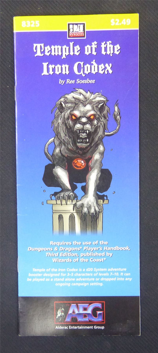 Temple of the Iron Codex D&D Adventure Booklet 2001 #1L5