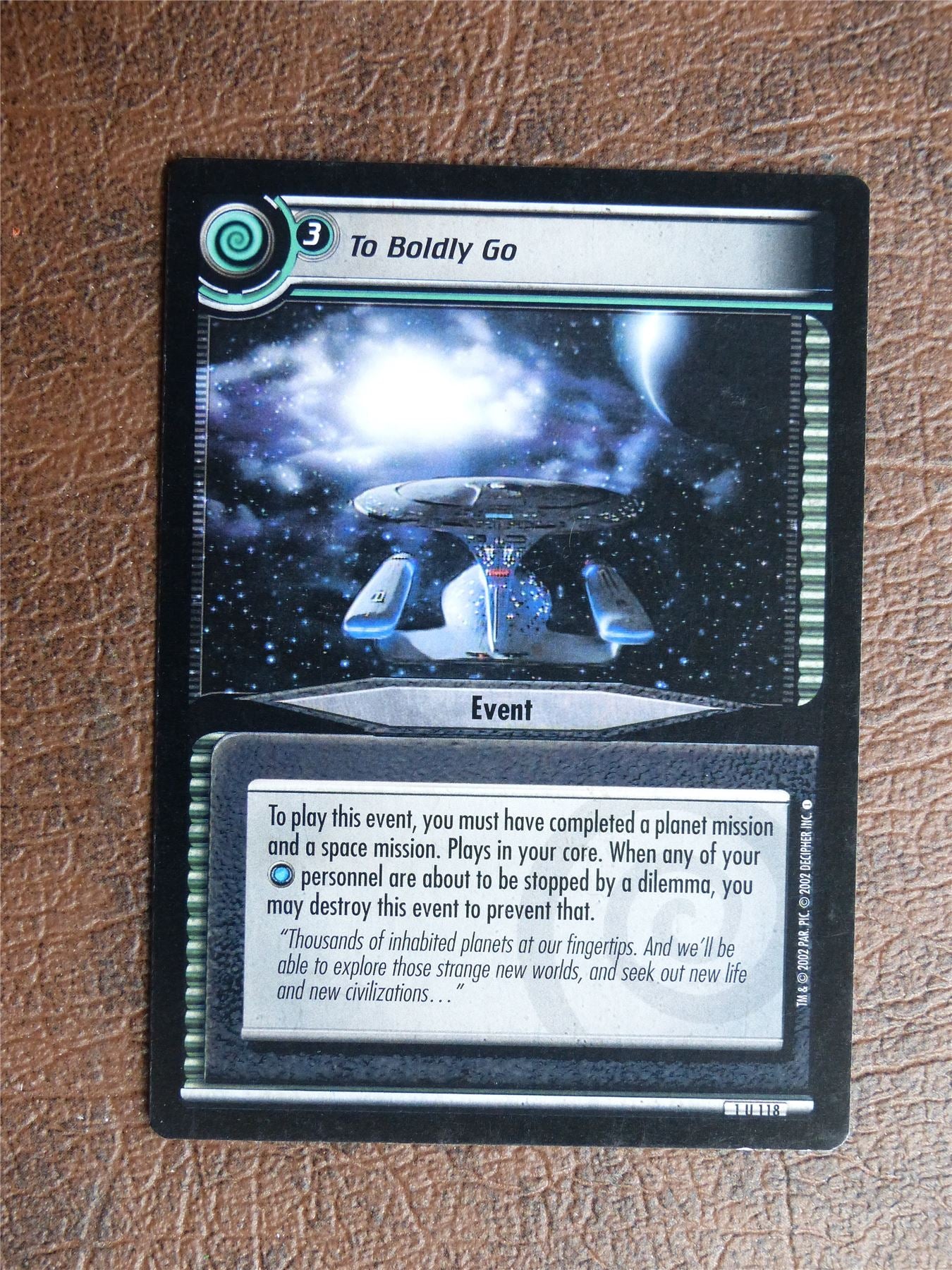 To Boldly Go - Star Trek CCG TCG Card #YD