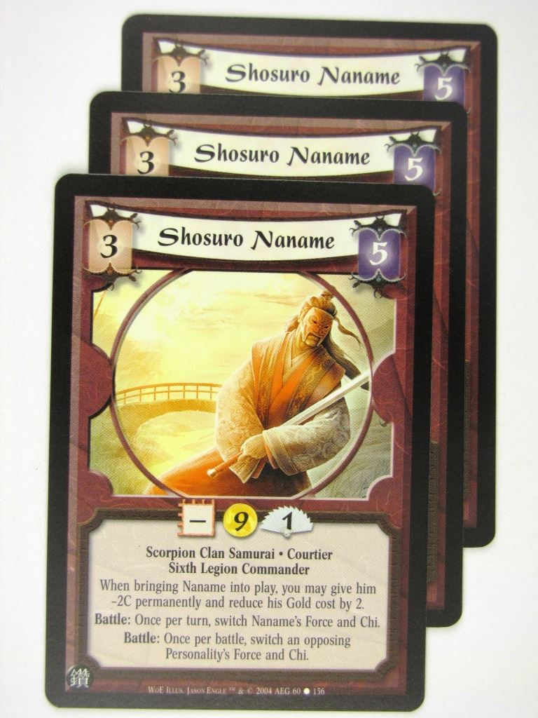 Vintage L5R Cards: SHOSURO NANAME x3 # 16J39