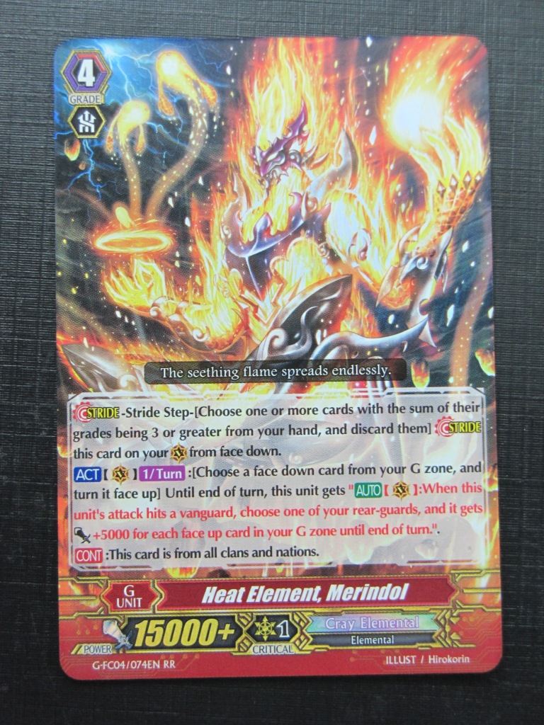 Vanguard Cards: HEAT ELEMENT MERINDOL G-FC04 RR # 1H24