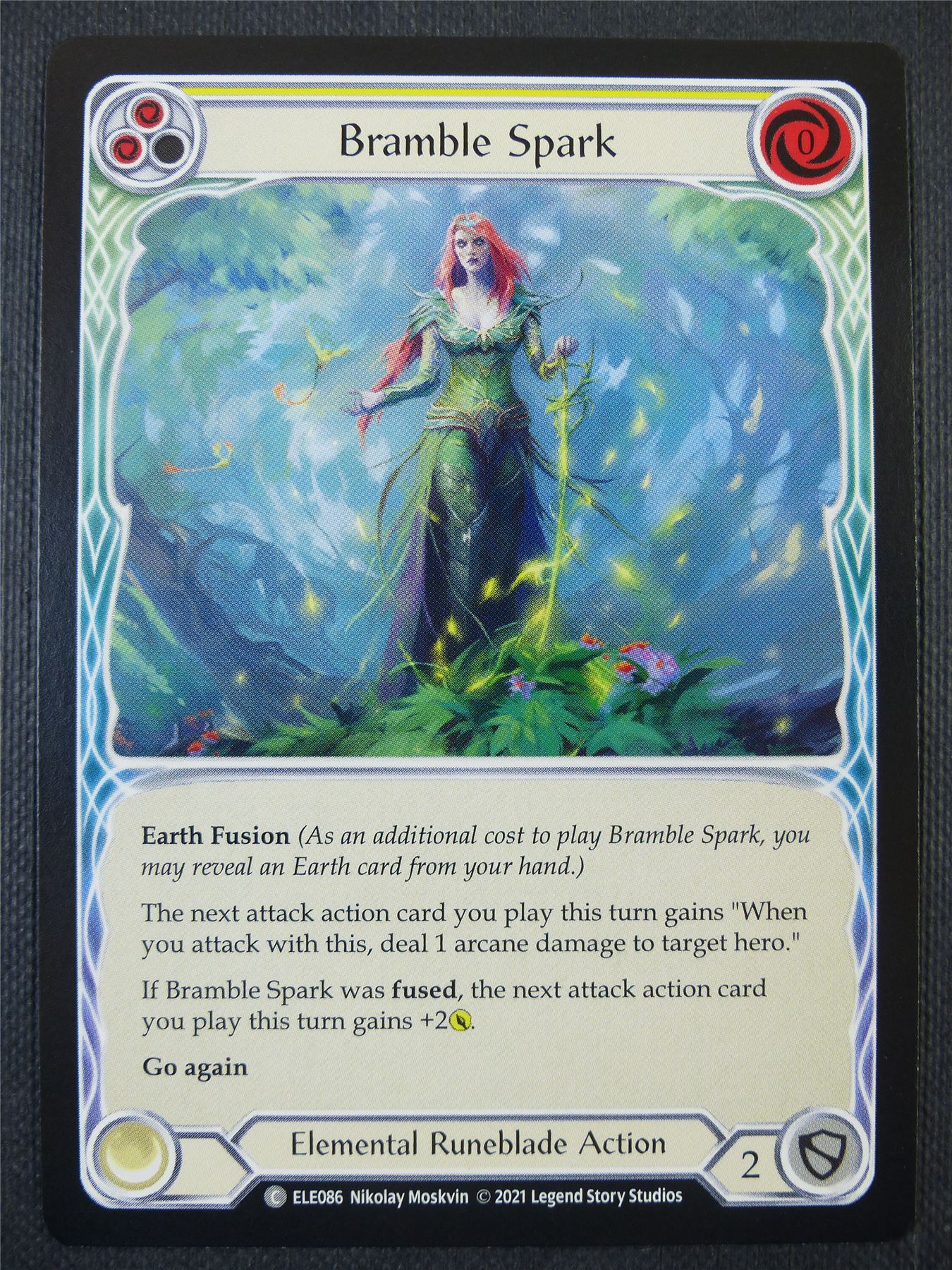 Bramble Spark - Yellow - Tales of Aria 1st ed - Flesh and Blood Card #61S
