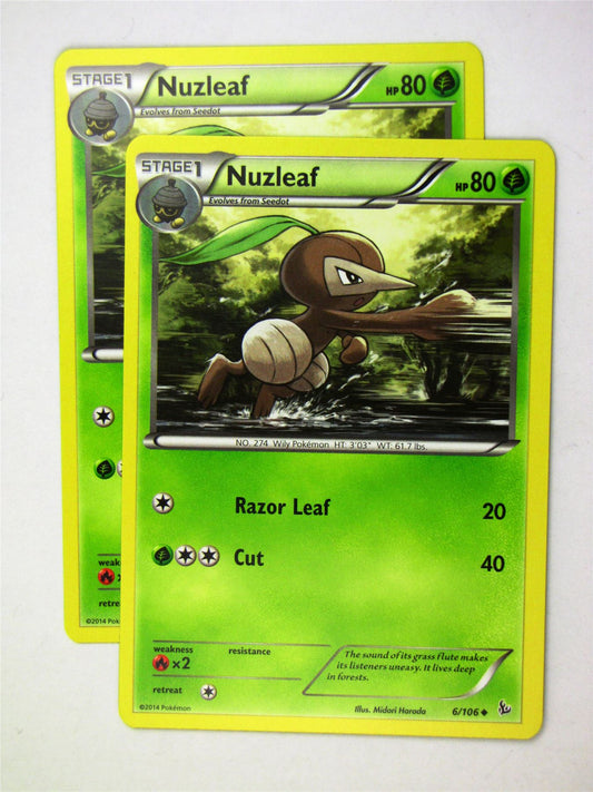 Pokemon CCG XY Flashfire - Nuzleaf 6/106 x2