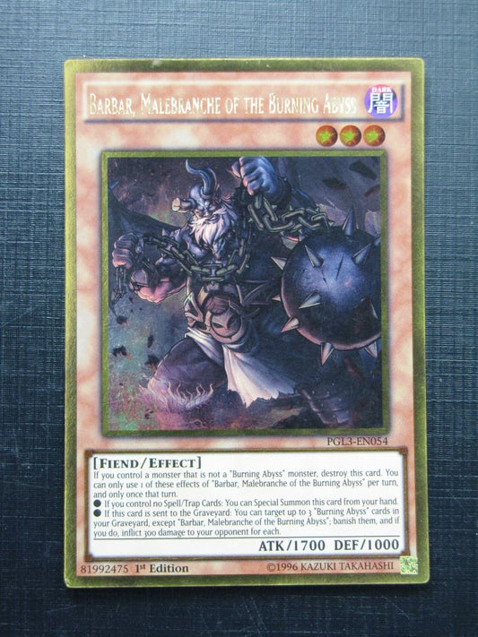 Yugioh Cards: BARBAR MALEBRANCHE OF THE BURNING ABYSS PGL3 GOLD RARE # 28E37