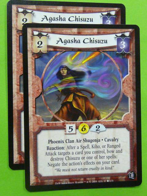 L5R Card Legend of Five Rings: AGASHA CHISUZU 37/156 x2