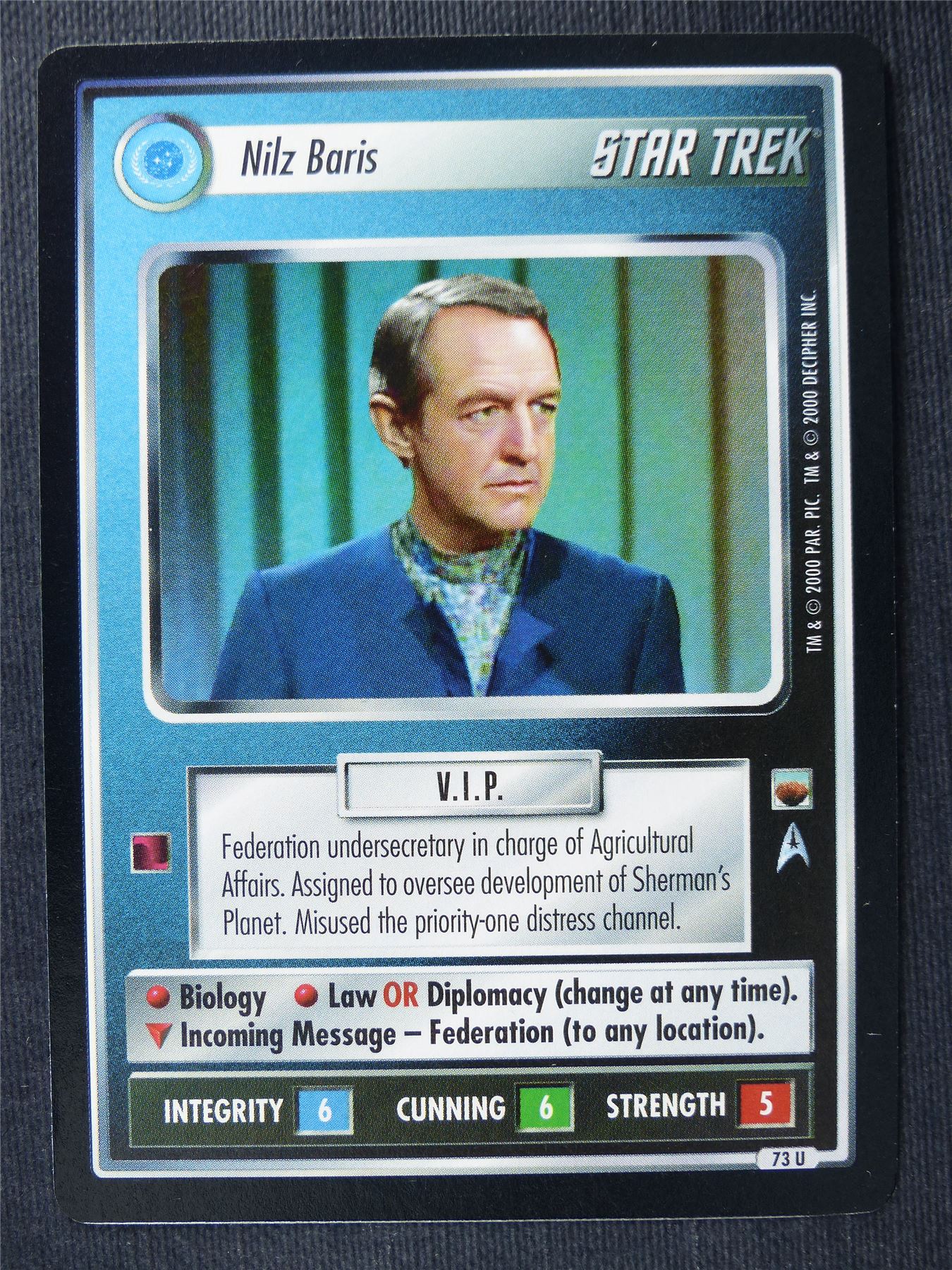 Nilz Baris - Star Trek Cards #14B