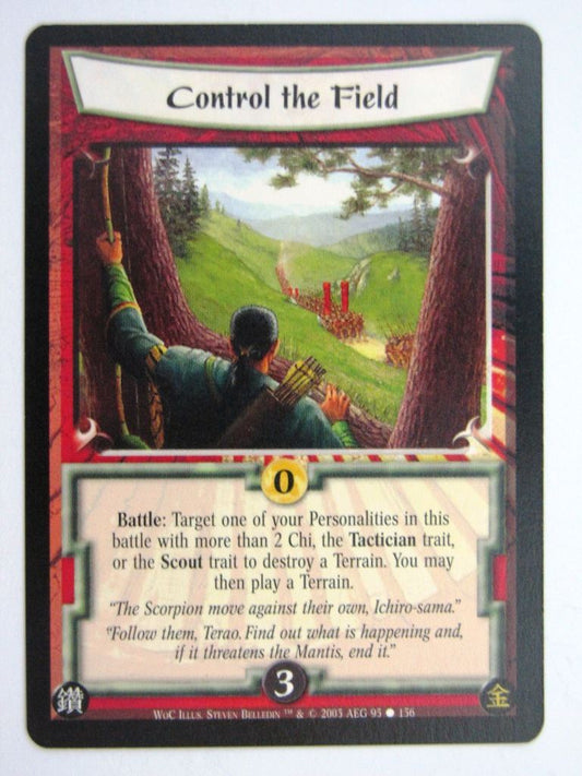 Vintage L5R Cards: CONTROL THE FIELD # 27F89