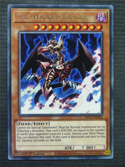 The Wicked Eraser KICO Rare - 1st ed - Yugioh Card #8S1